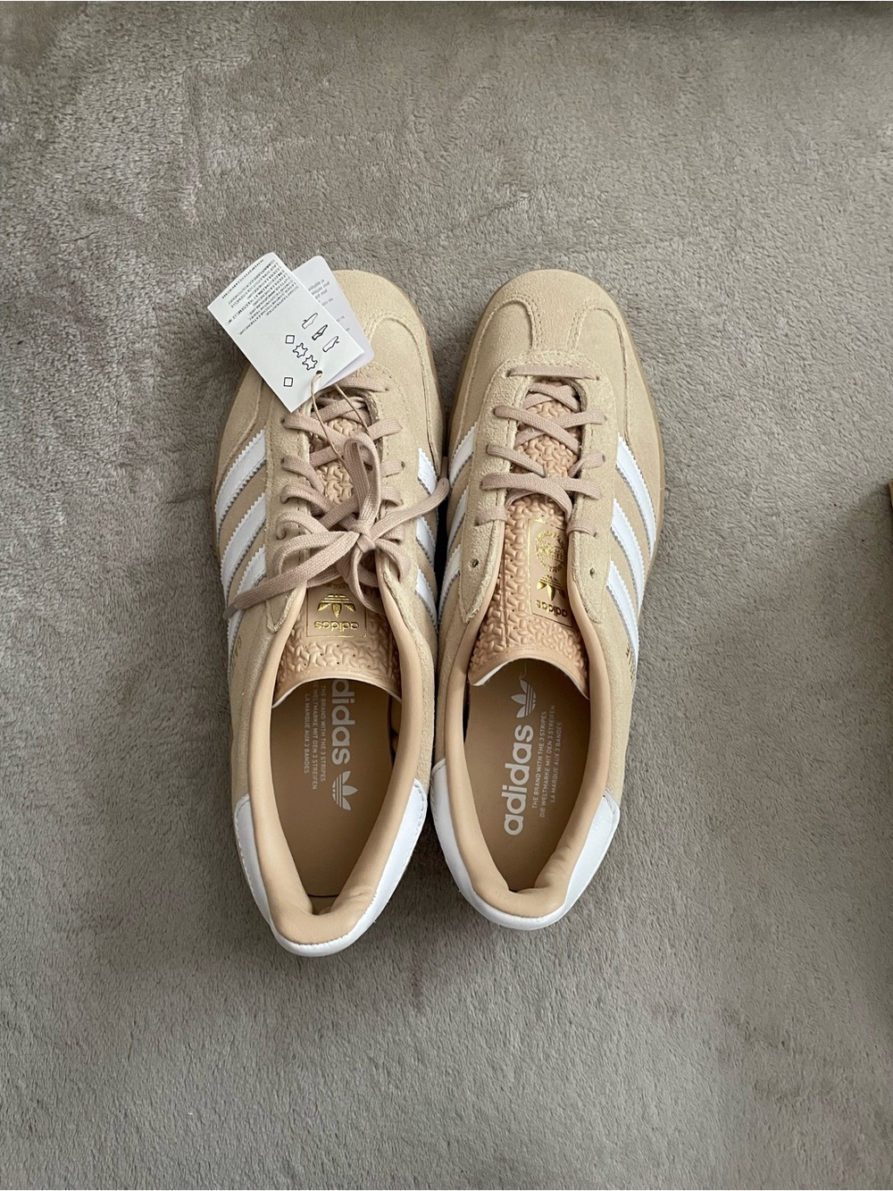 Adidas Gazelle Suede Sneakers - Beige/White Women’s Size 9 NWT - Picture 4 of 11